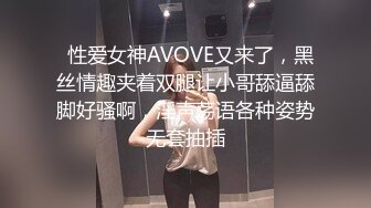   性爱女神AVOVE又来了，黑丝情趣夹着双腿让小哥舔逼舔脚好骚啊，淫声荡语各种姿势无套抽插